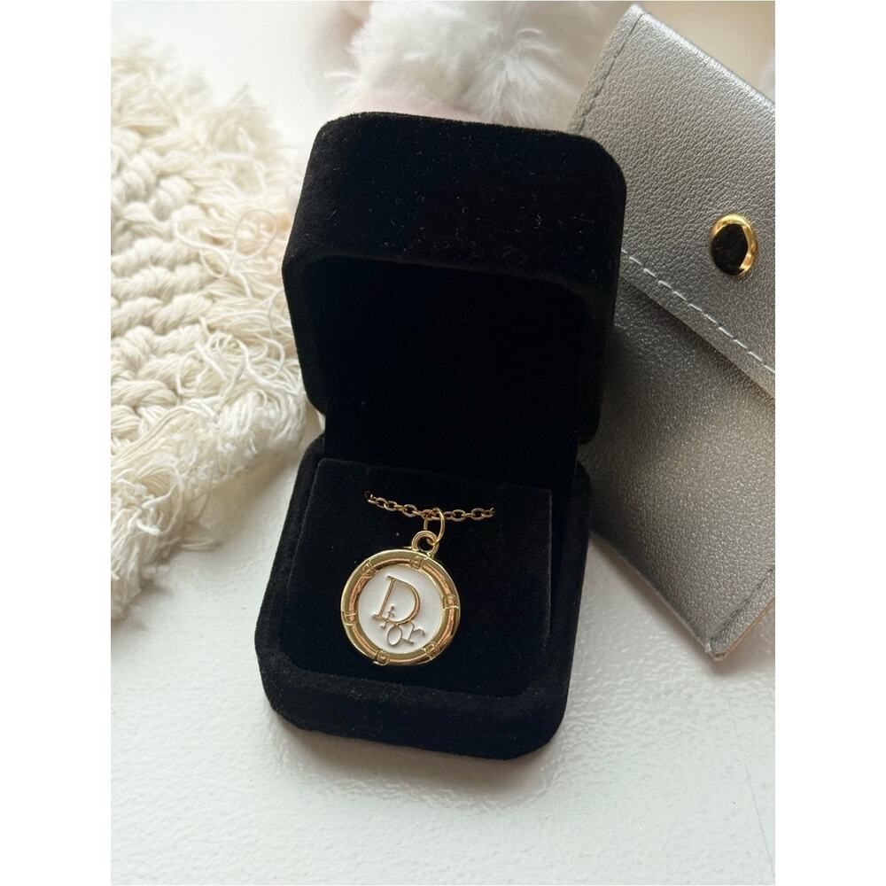 🎁BOGO Sale! Vintage ONLY 1! Dior White Logo Upcycled Necklace